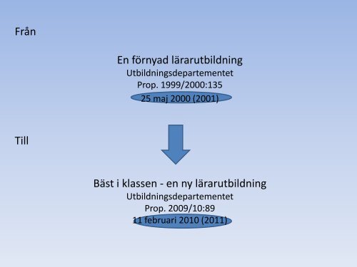 Conny Saxin, information om ny lärarutbildning