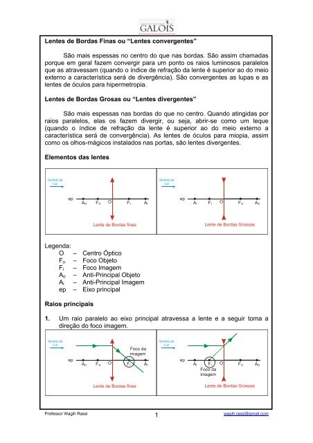 Lentes esfÃ©ricas - Vestibular1