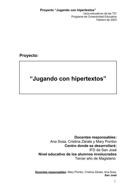 Jugando con hipertextos - Portal Ceibal