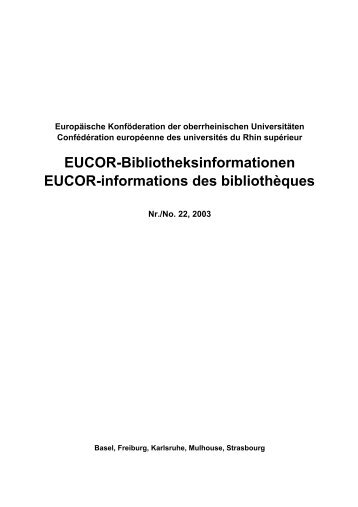 EUCOR-Bibliotheksinformationen EUCOR-informations des ...