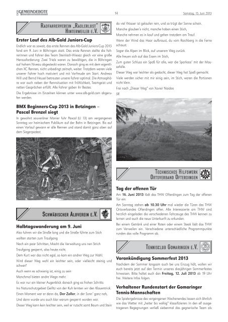 Ausgabe :Gomaringen 15.06.13.pdf - Gomaringer Verlag
