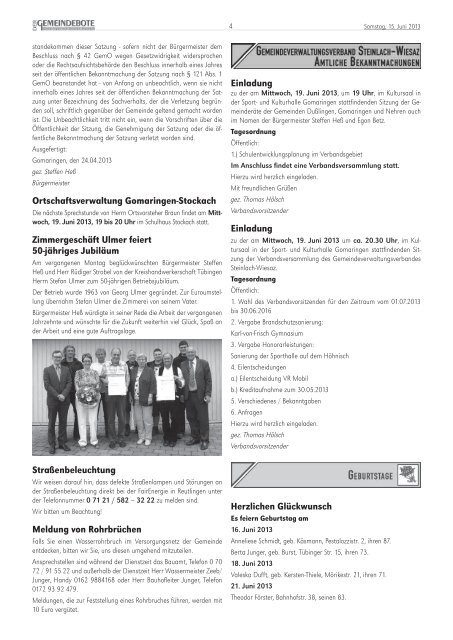 Ausgabe :Gomaringen 15.06.13.pdf - Gomaringer Verlag
