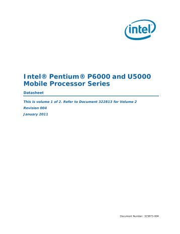 Intel® Pentium® P6000 and U5000 Mobile Processor Series