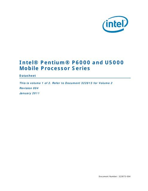 Intel® Pentium® P6000 and U5000 Mobile Processor Series