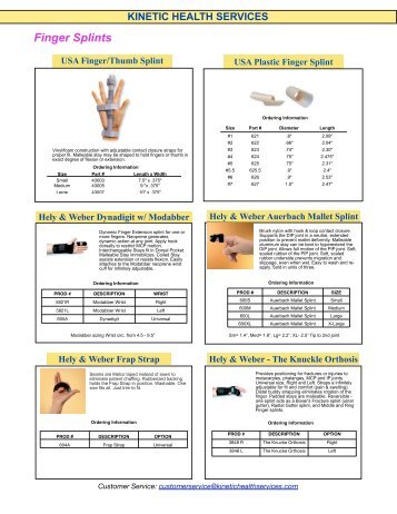 Finger Splints - Kinetic Health Services