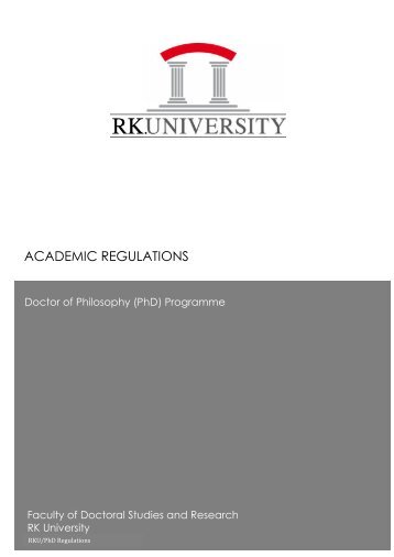 PhD Regulations - RK University