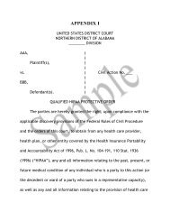 Sample Appendix I - HIPAA Order - Northern District of Alabama