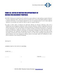 FORM 142. NOTICE OF MOTION FOR APPOINTMENT OF ... - Jams