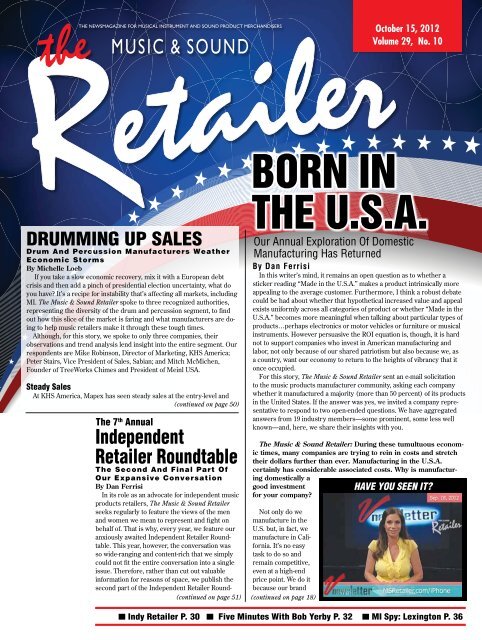 October, 2012 - Music & Sound Retailer