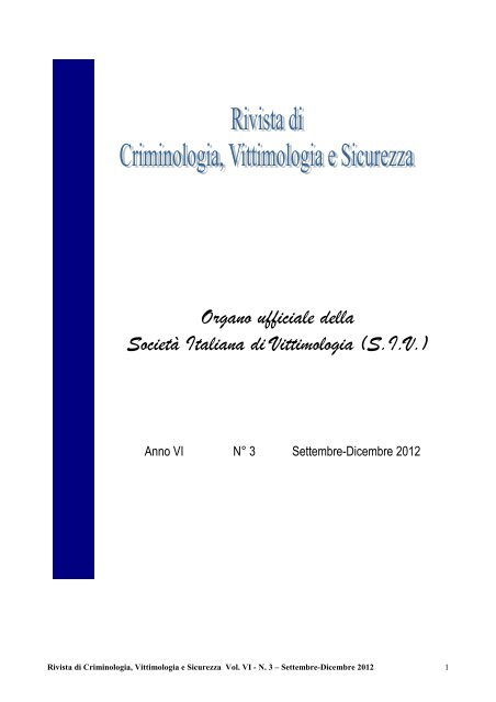 Organo ufficiale della Società Italiana di Vittimologia (S.I.V.)