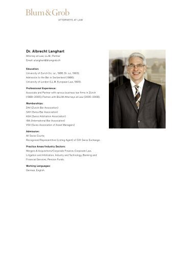 Dr. Albrecht Langhart
