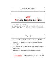 MEF Méthode des Eléments Finis - LMEE