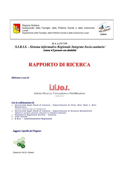 RAPPORTO DI RICERCA - Consorzio Sol.Co.