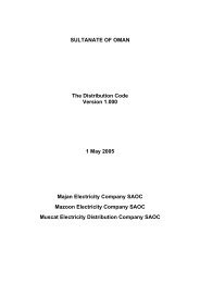 Distribution Code - authority for electricity regulation, oman