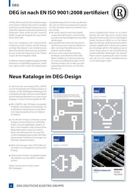 Magazin - Deutsche Elektro Gruppe