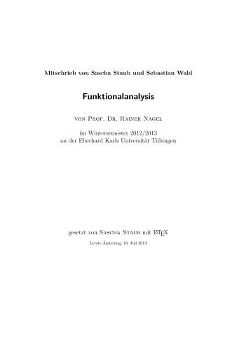 Skript zur Vorlesung Funktionalanalysis (ohne Appendix)