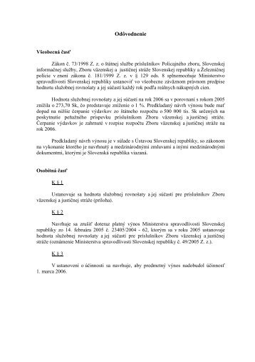 Odôvodnenie - Ministerstvo spravodlivosti SR