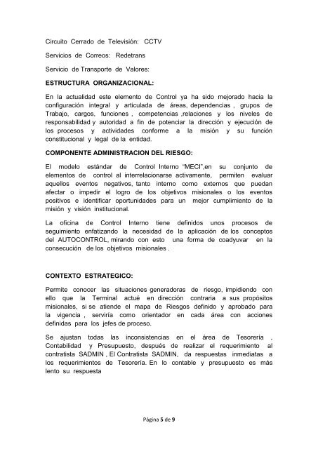 Informe Pormenorizado de Control Interno. - terminalpopayan.com