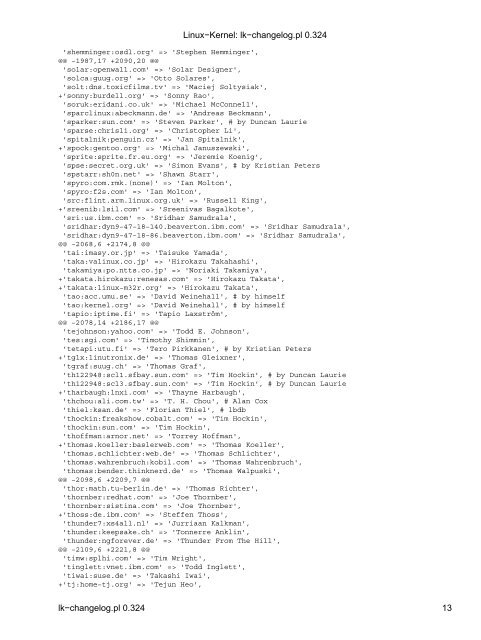 Linux-Kernel: lk-changelog.pl 0.324 - DerKeiler Linux Archive