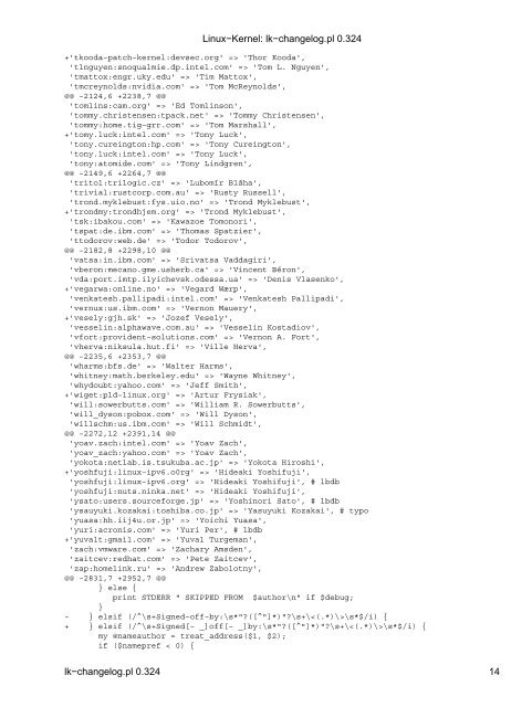 Linux-Kernel: lk-changelog.pl 0.324 - DerKeiler Linux Archive