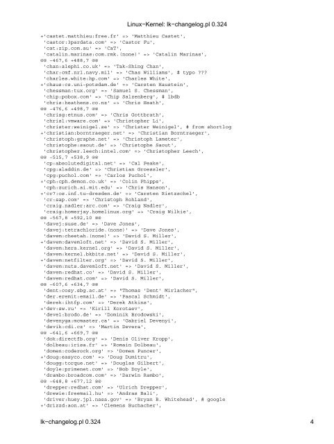 Linux-Kernel: lk-changelog.pl 0.324 - DerKeiler Linux Archive