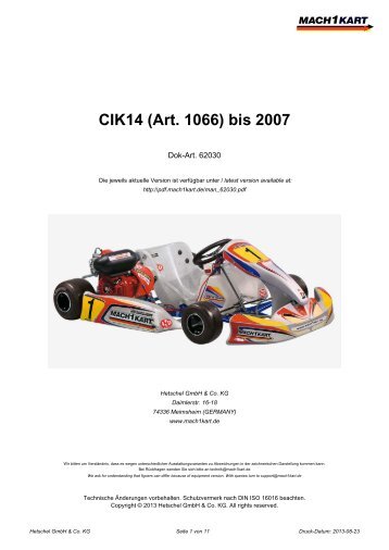 CIK14 (Art. 1066) bis 2007 - Mach1 Kart