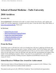 2010 Archives - School of Dental Medicine - Tufts University