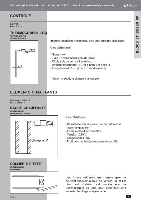 CANAUX CHAUDS - Rabourdin Industrie