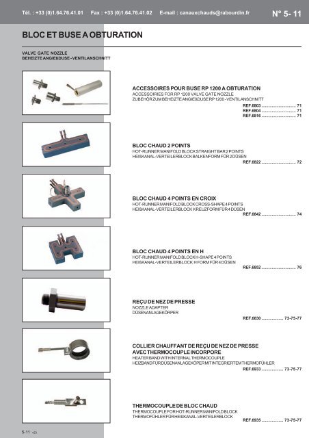 CANAUX CHAUDS - Rabourdin Industrie