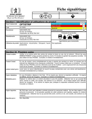 3790 OPTISTRIP (FranÃ§ais (CA)) Sani-Marc MSDS N_B ... - E-Way.ca