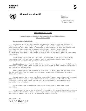 résolution 984 - France TNP