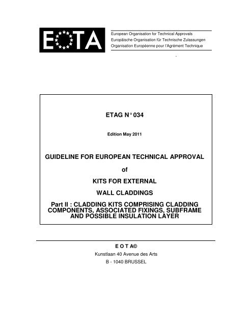 ETAG NÂ° 034 GUIDELINE FOR EUROPEAN TECHNICAL ...