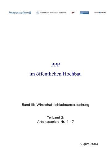 Gutachten "PPP im öffentlichen Hochbau" - Band 3 Teilband