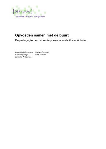 Opvoeden samen met de buurt - DSP-groep
