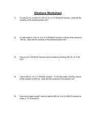 Dilutions Worksheet