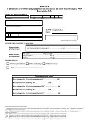 WNIOSEK o okreÅlenie warunkÃ³w przyÅÄczenia ... - PKP Energetyka