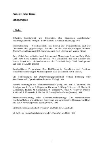 Prof. Dr. Peter Gross Bibliographie - Prof. Hitzler