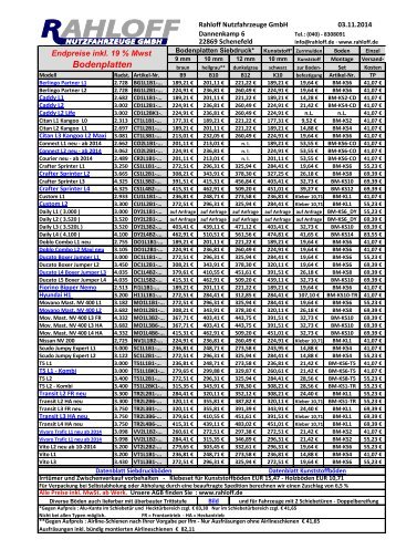 Gesamtpreisliste - Rahloff Nutzfahrzeuge