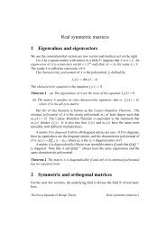 Real symmetric matrices 1 Eigenvalues and eigenvectors 2 ...