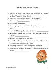 Howdy Doody Trivia Challenge - Activity Connection