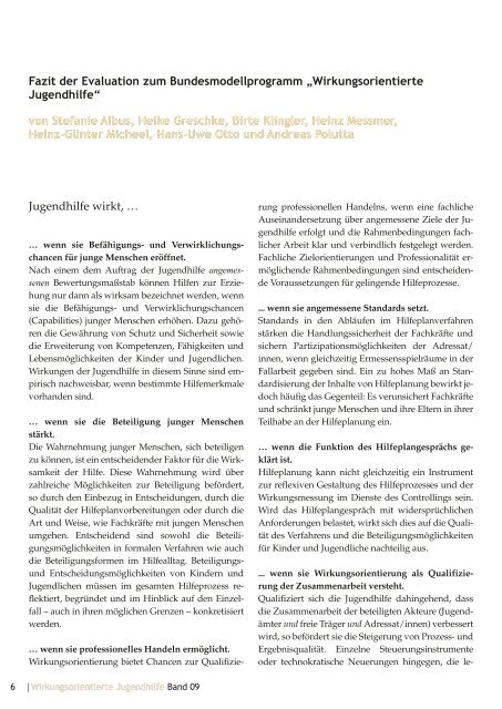 Jugendhilfe Band 09 - Wirkungsorientierte Jugendhilfe