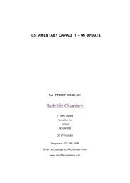 testamentary capacity – an update - Radcliffe Chambers