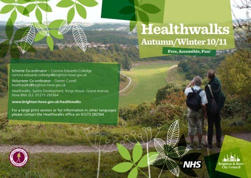 Brighton & Hove Healthwalks Led Walks Programme ... - Walk4Life