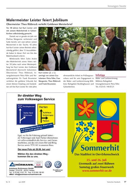 Vestisches Handwerk - Das Magazin der Kreishandwerkerschaft ...