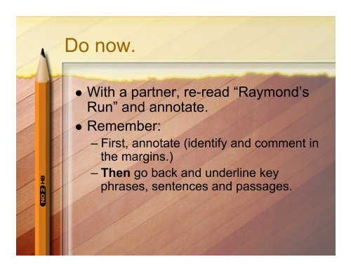 Eng I Annotation Raymonds Run PDF