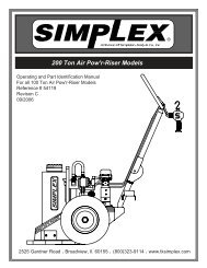 200 Ton Air Pow'r-Riser Models - Simplex