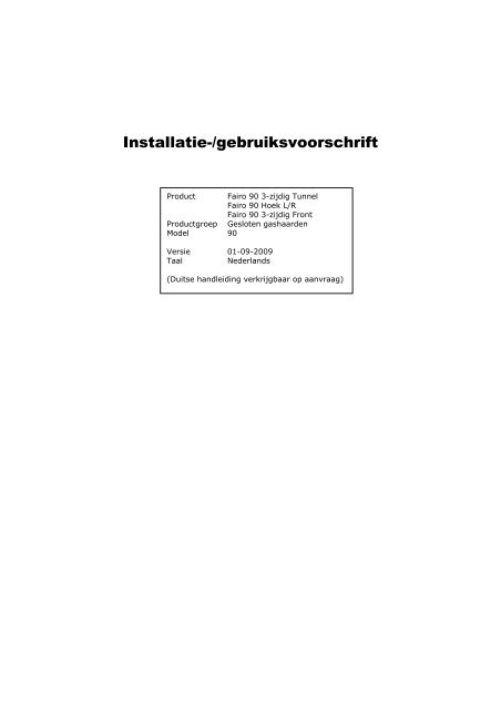 Installatiehandleiding Kal-fire Fairo 90 - UwKachel