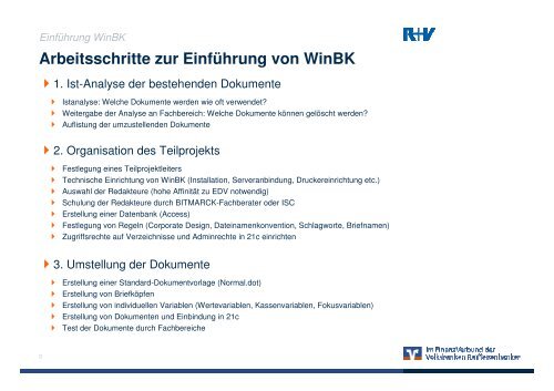 21c - QI Einführung des BK-Systems WinBK