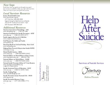 Help After Suicide Brochure - Journey Mental Health Center
