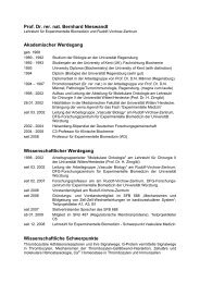 Prof. Dr. rer. nat. Bernhard Nieswandt Akademischer Werdegang ...